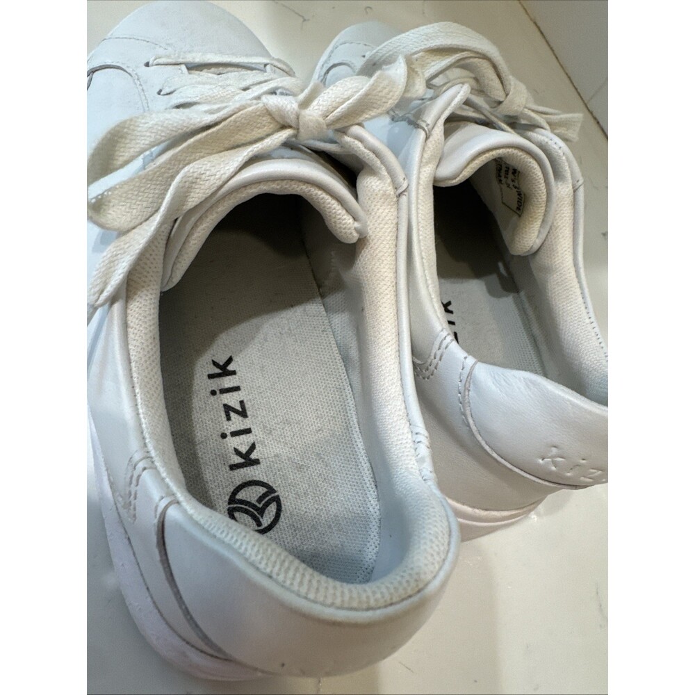 Kizik Vegas White Leather Platform Shoes Lace Up Sneakers Mens 6.5 / Womens 8 W - Picture 5 of 13